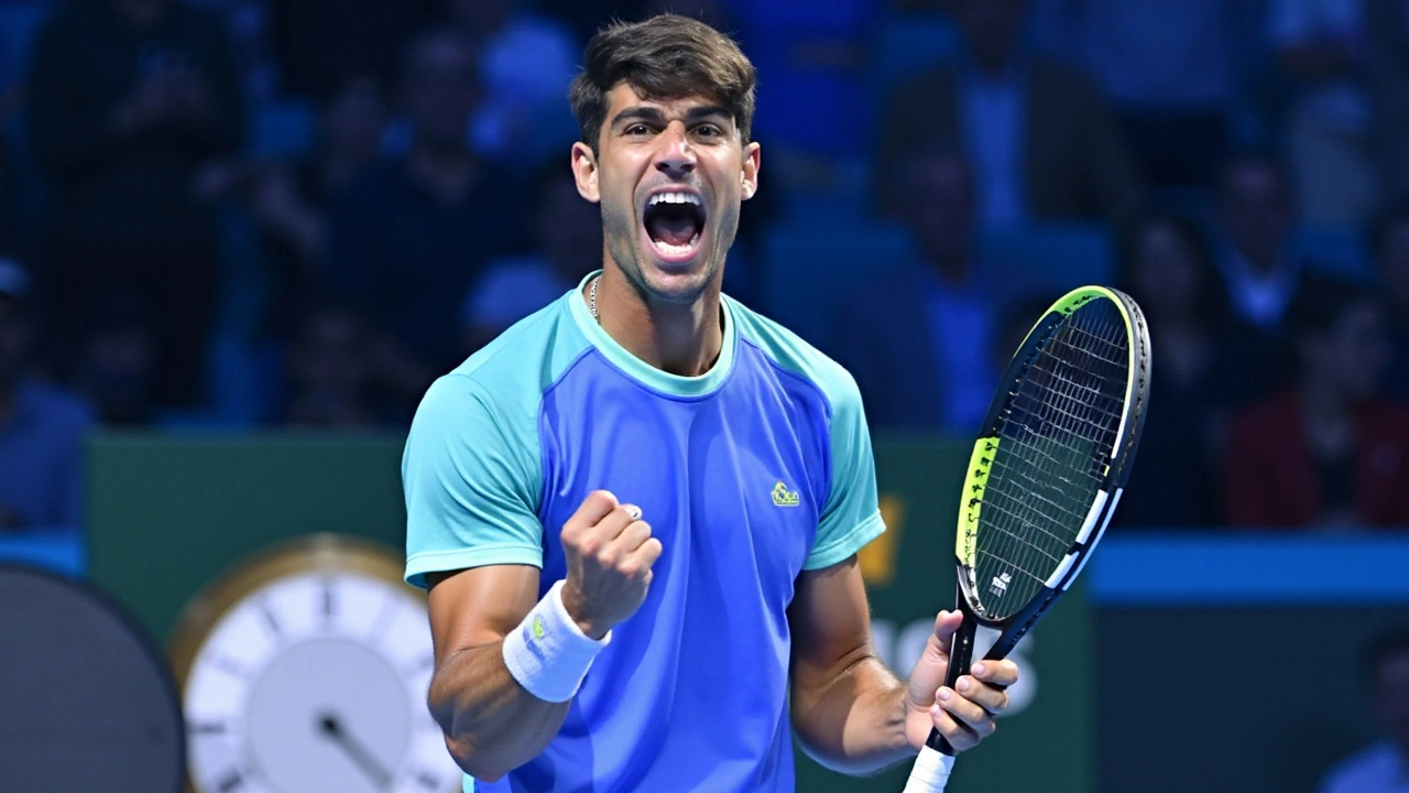 Carlos Alcaraz supera dificuldades e mantém viva a esperança no ATP Finals